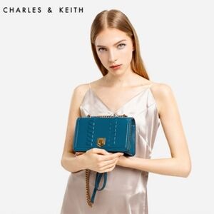 Charles & Keith Crossbody Blue Bag